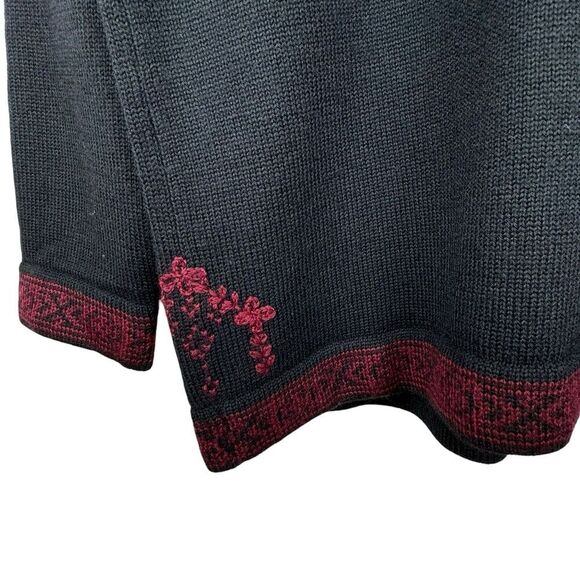 Vintage Susan Bristol Womens Sweater Black Hand Embroidered Wool EU 38 US 8 90's - Picture 7 of 14